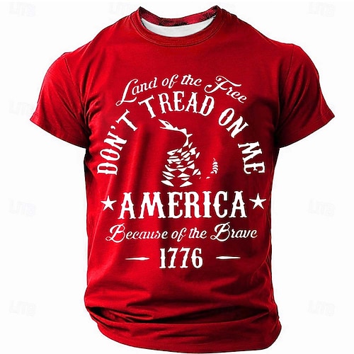 4. Juli 2026 250. Jahrestag des Gedenktags Männer Patriotische Patriot Rundhals Kurzarm T-Shirt Freizeit Image