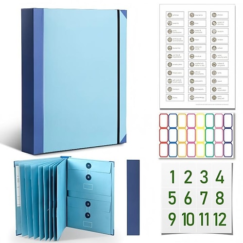 Akkordeon-Dokumentenmappe, Manila-Taschenmappe für Pässe, Geburtsurkunden wichtige Dokumente – Büro Aufbewahrungslösung für Zuhause Image