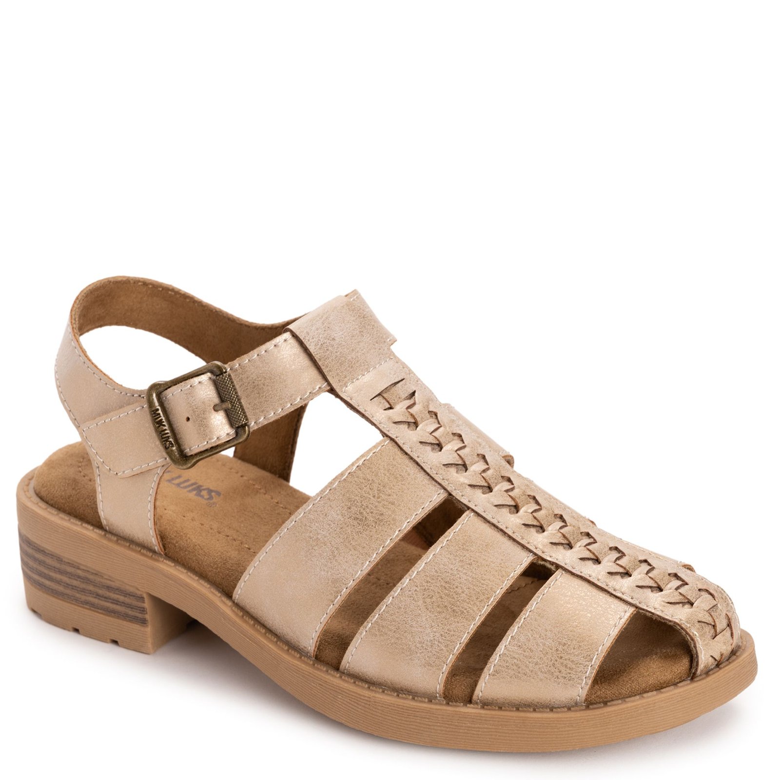 MUK LUKS Vanilla Fisherman Sandal - Womens 8.5 Gold Sandal Medium