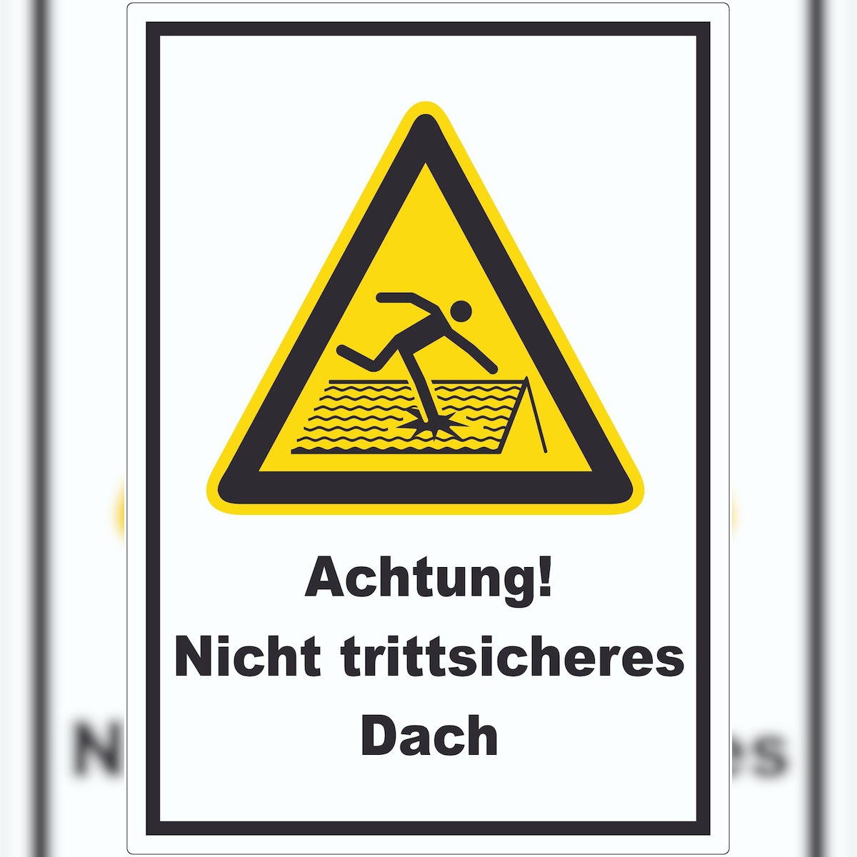 HB-Druck Achtung Nicht trittsicheres Dach Aufkleber A6 (105x148mm) Image