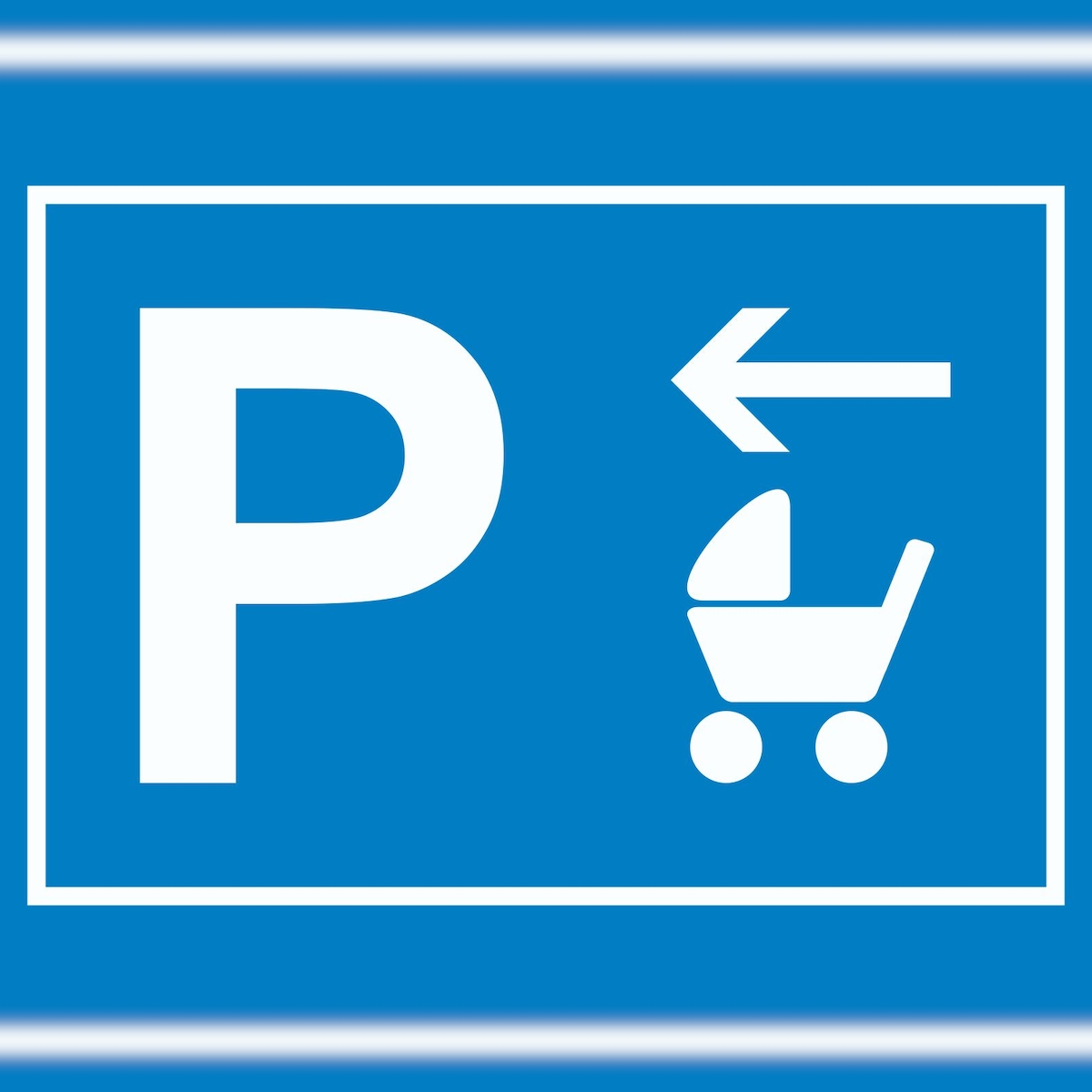 HB-Druck Kinderwagen Parkplatz Schild mit Richtungspfeil links waagerecht A4 (210x297mm) Image