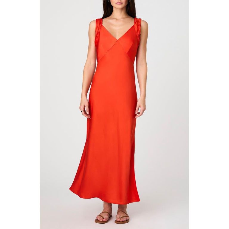 Ennis Satin Slipdress - Red - French Connection Dresses