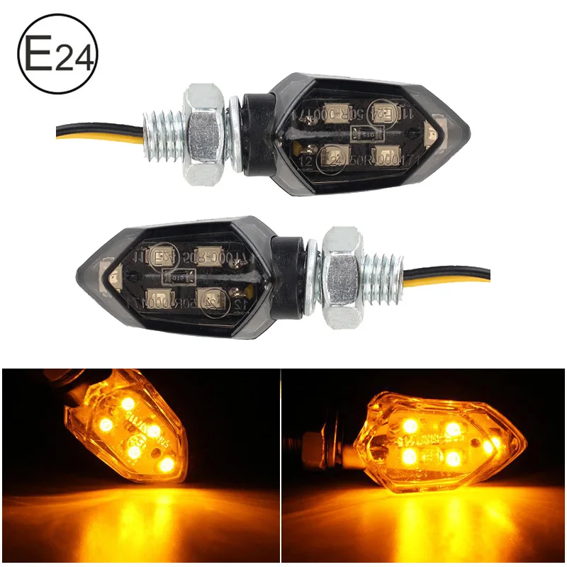 Indicatori di direzione a LED per moto 8mm 12V Indicatori di direzione per moto Mini indicatori di direzione di arresto per Honda per Yamaha