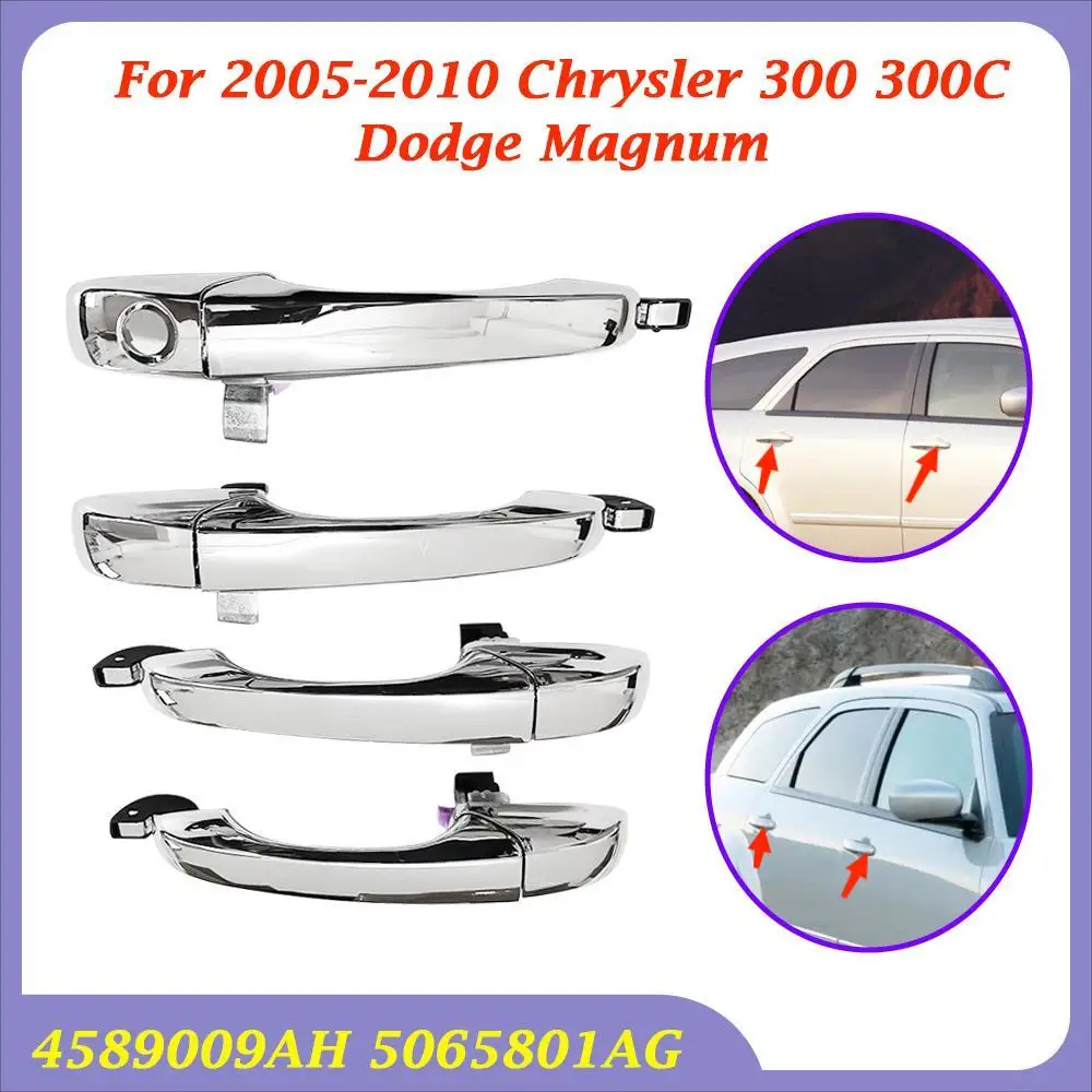 Maniglie per porte esterne cromate anteriori posteriori sinistra destra 4589009 AH 5065801 AG 5065800 AG Per Chrysler 300 300C Dodge Magnum 2005-2010