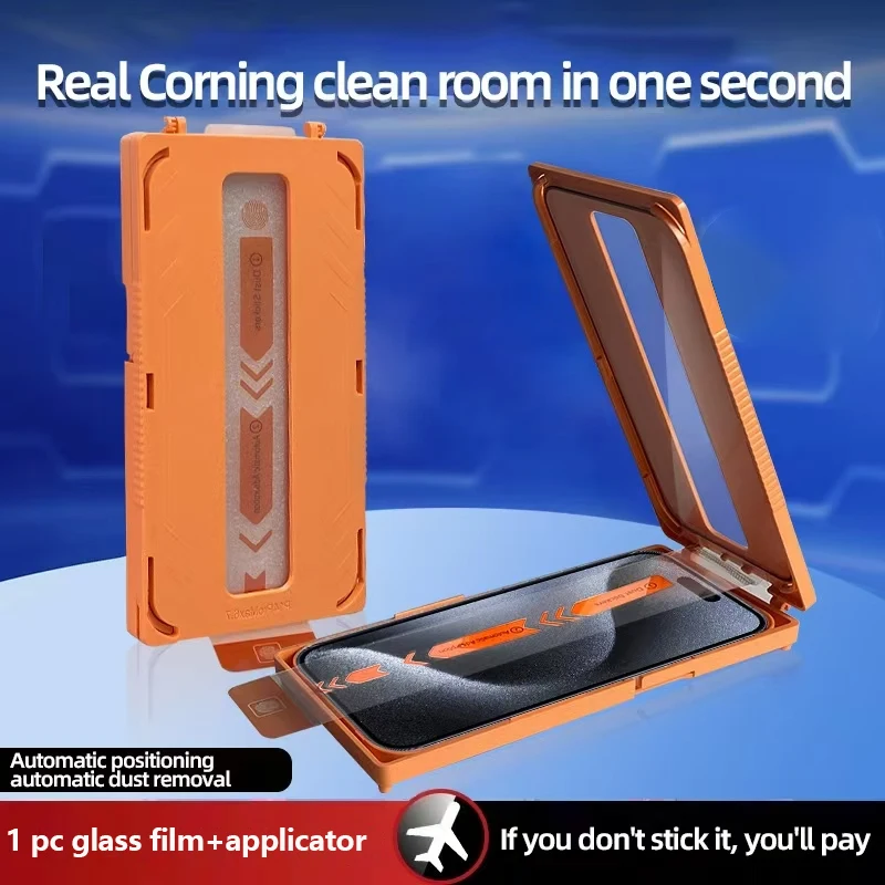 HD-Telefonglas, staubfreier Filmapplikator für iPhone 16 Pro Max 15 14 13 12 11, Sekunde Aufkleber, saubere, gehärtete Displayschutzfolien Image