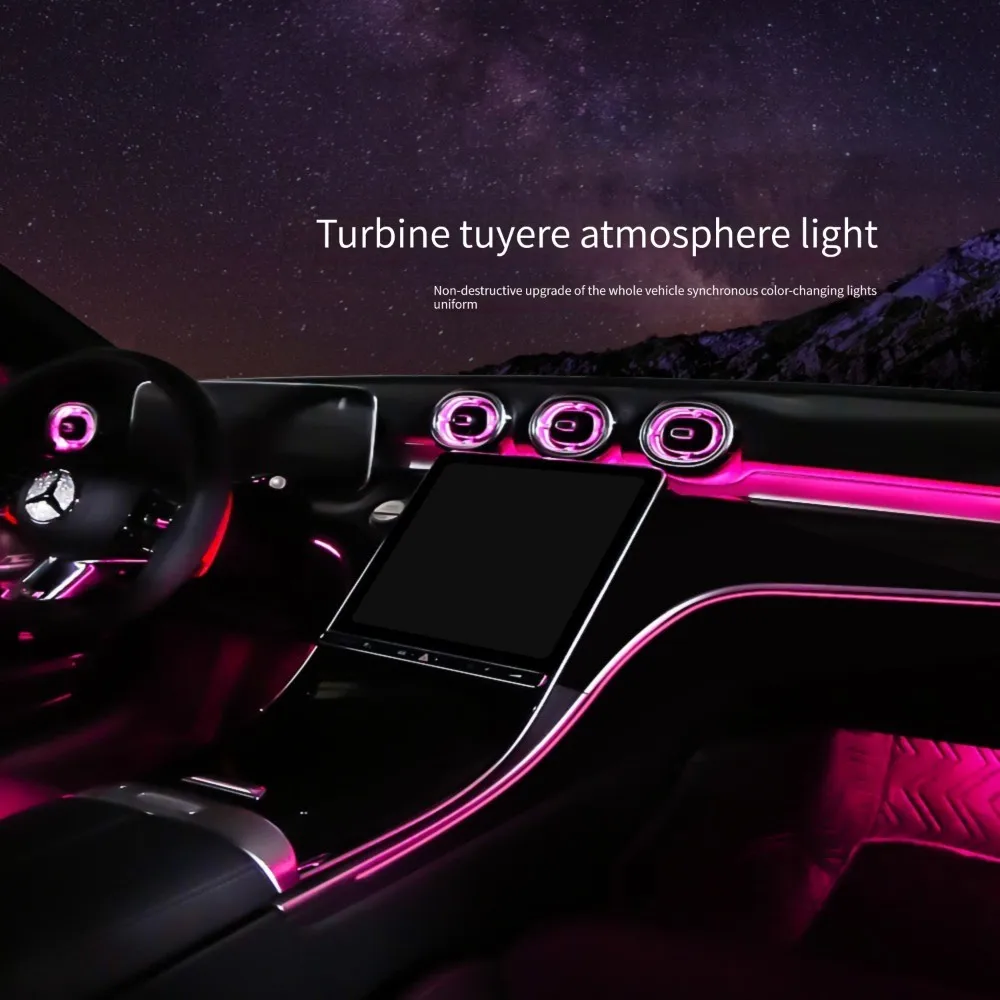 64 Farben LED-Lüftungs schlitze 4d rotierender Hochtöner für Mercedes Benz 22 W206 C-Klasse Coupé Amg Innen beleuchtung Image