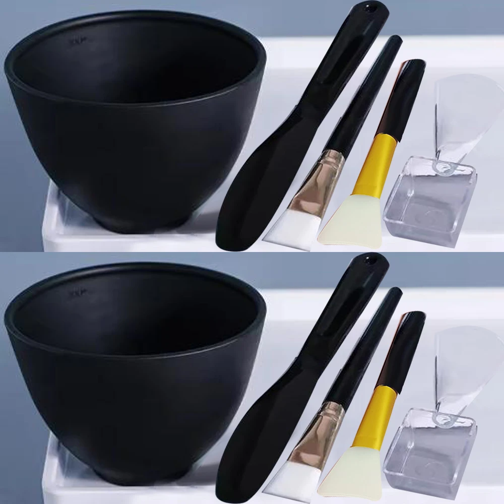 5 teile/satz Silikon Maske Schüssel Einfach Zu Bedienen DIY Gesicht Maske Mischen Schüssel Make-Up Pinsel Spachtel Schönheit Hautpflege Werkzeuge Gesicht make-up Image