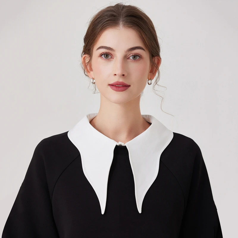 Weiße abnehmbare Schalkragen, falsches Revers, halbe Hemdbluse, falscher Kragen, Accessoires, elegante Pullover-Kleid-Dekorationskragen