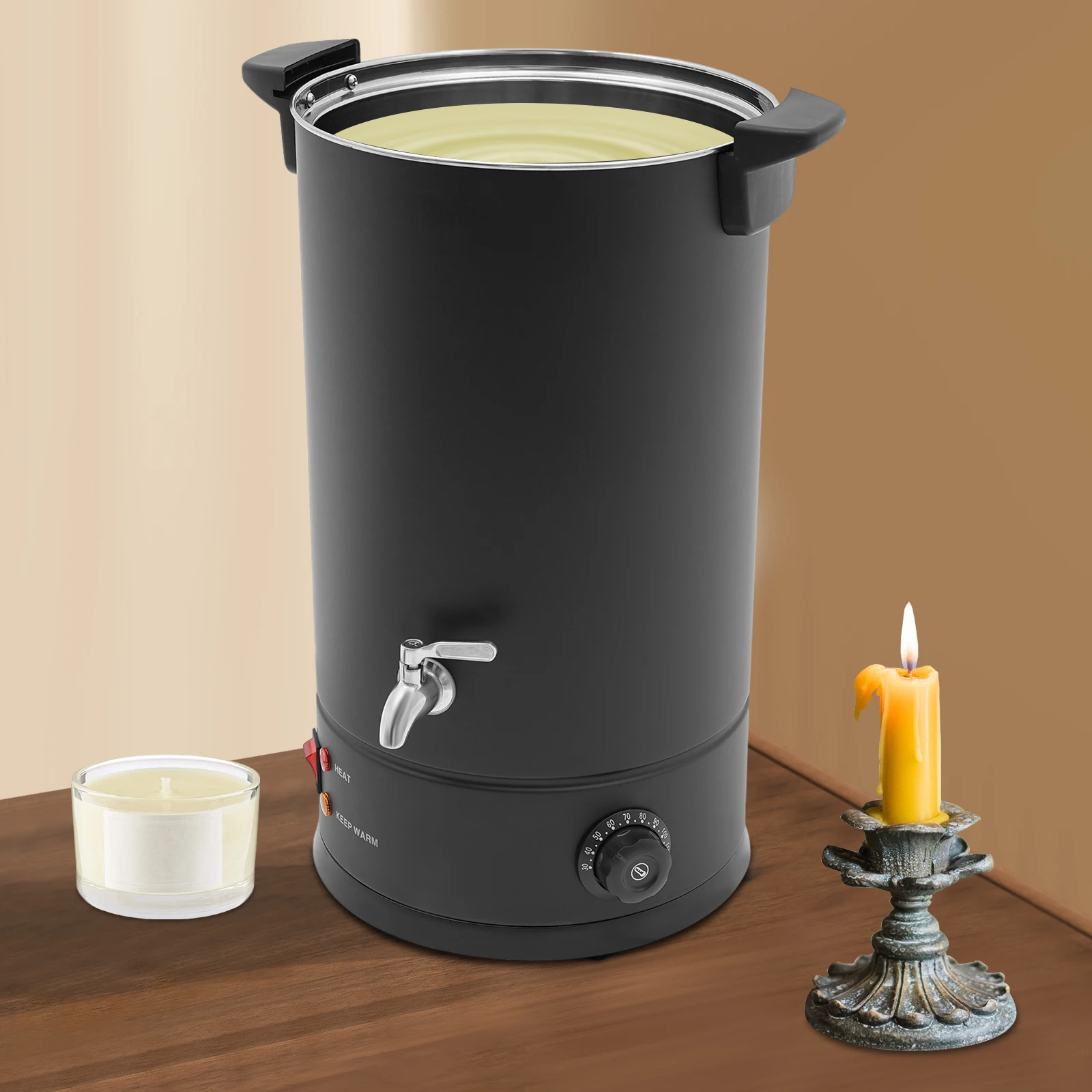 Premium 1800 W 15 l Wachsschmelztiegel-Wärmerofen zur Haarentfernung, 304 Edelstahl, Schönheitssalon, SPA, Kerzenherstellungsausrüstung Image