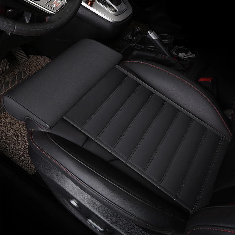 Auto Sitz Extender Bein Kissen Für Fahrer Leder Universal Bein Unterstützung Kissen Abdeckung Memory Foam Auto Sitz Extender Polsterung Matte Image