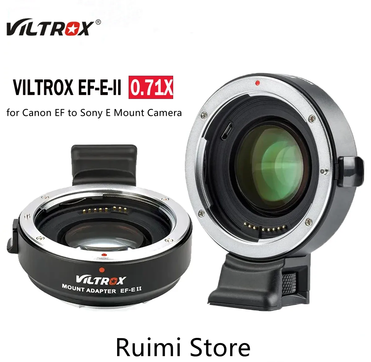 Viltrox EF-E II Autofokus-Reduzierstück Speed Booster Objektivadapter für Canon EF Objektiv auf Sony NEX E Kamera A9 A7 A7R A7SII A6500 NEX-7 Image