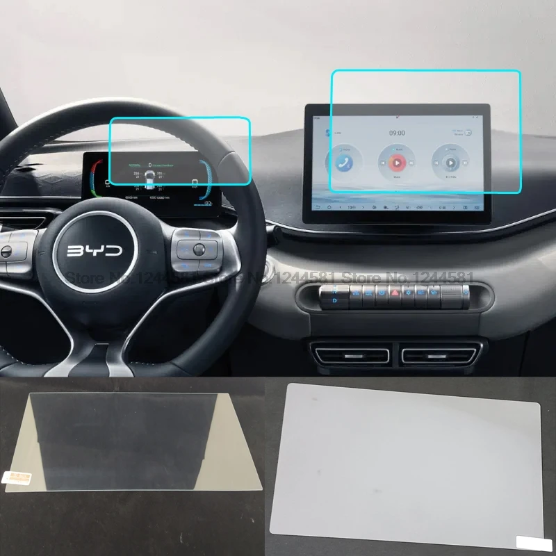 Gehärtetes Glas für BYD DOLPHIN MINI EV 2025, Autonavigation, GPS-Instrument, Armaturenbrett-Monitor, Displayschutzfolie Image
