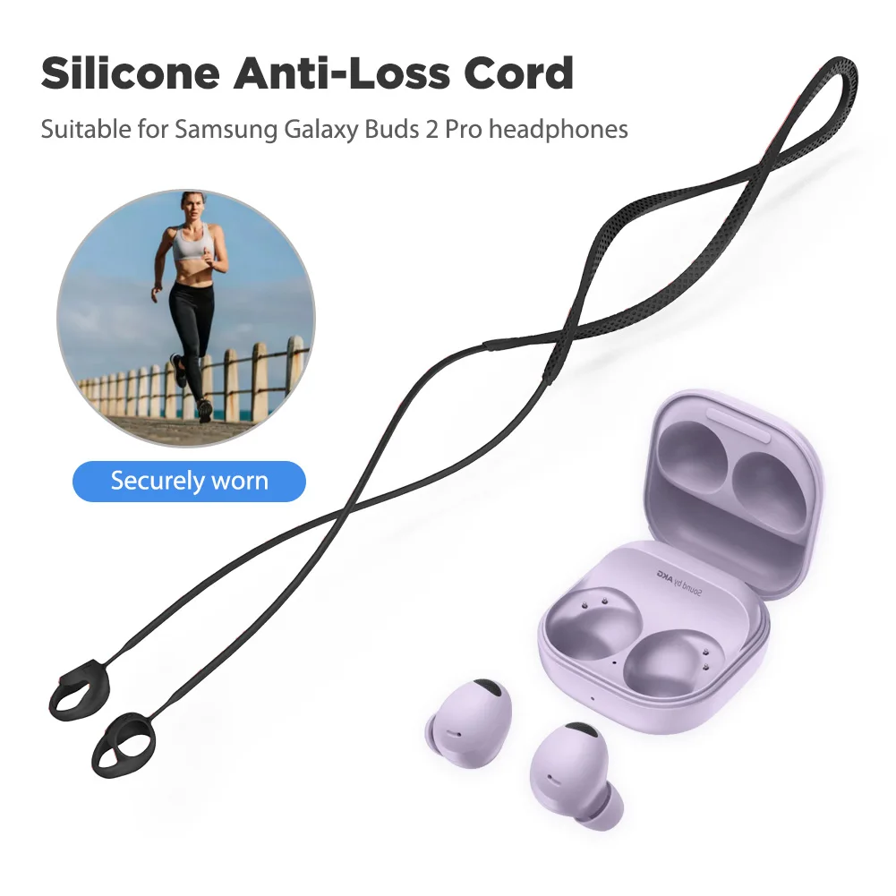 Weiches Silikon Bluetooth-kompatibler Kopfhörer Hals kabel Headset Zubehör Anti-Lost Halter Kabel für Samsung Galaxy Buds 2 Pro Image