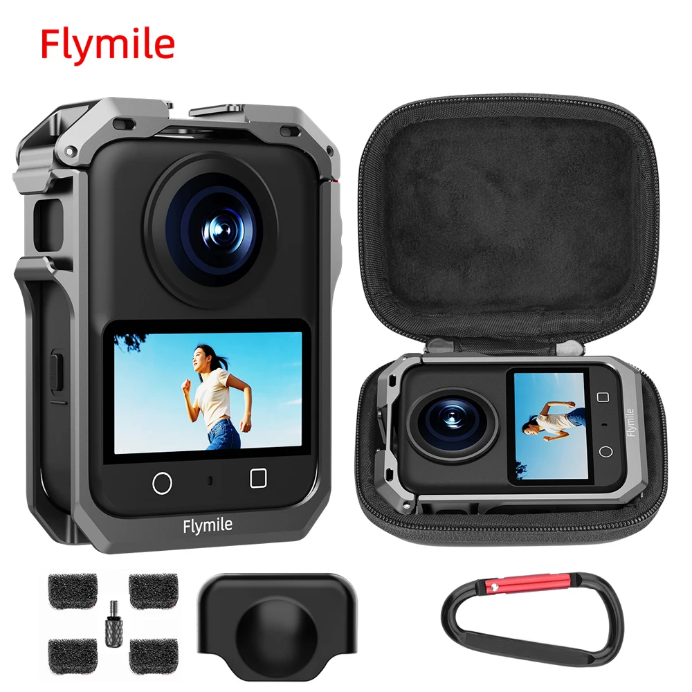 Flymile Metallkäfig-Schutzhülle für DJI OSMO 360-Zubehör, Aluminiumkäfig-Erweiterungshalterungen, Rahmen mit Kaltschuhhalterungen Image