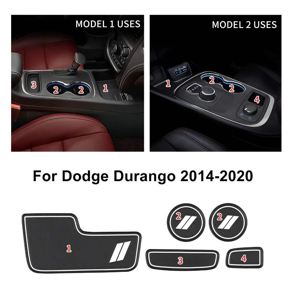 Nicht-slip Matte Pad Auto Auto Tasse Halter Anti Slip Untersetzer Pads Für Dodge Durango 2014-2020 für Ladegerät 2015-2025 Innen Zubehör Image