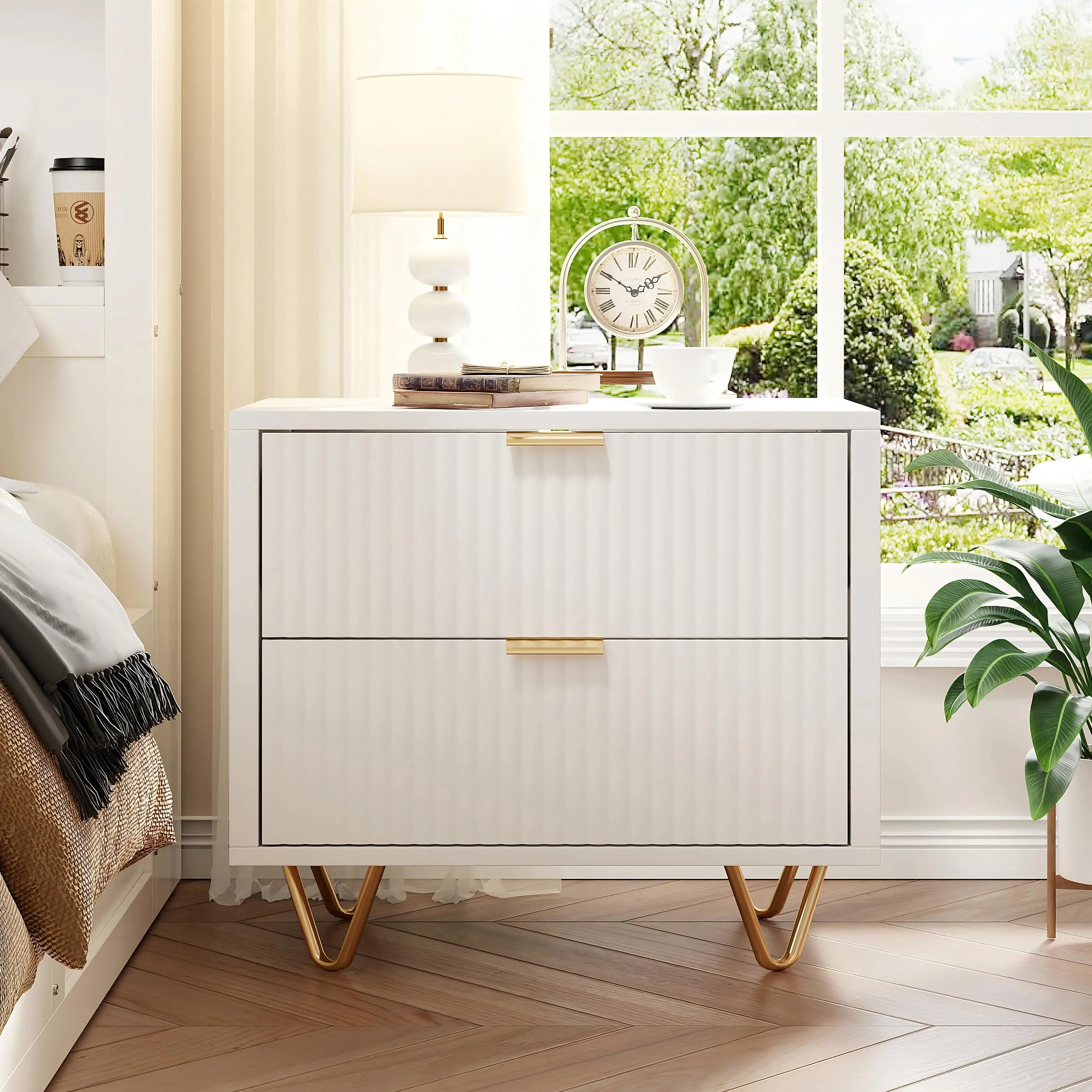 Rosahqnda Kommoden mit 2, 4 oder 6 Schubladen, Sideboards, Nachttische, Aufbewahrungsmöbel für Wohnzimmer, Schlafzimmer und Flur