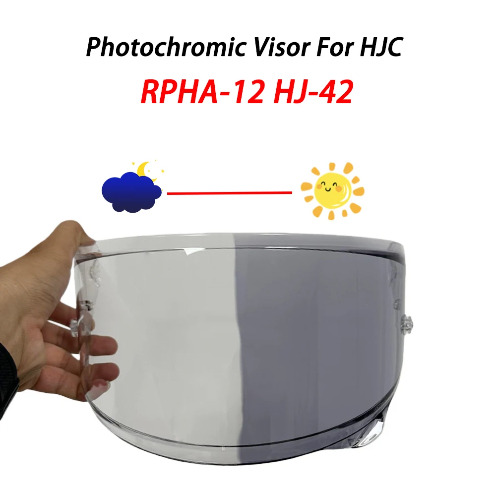 Photochromes Helmvisier für HJC RPHA 12 RPHA-12 HJ-42 Motorradhelme Linsenschutz Glas Sucher Bildschirmzubehör Image