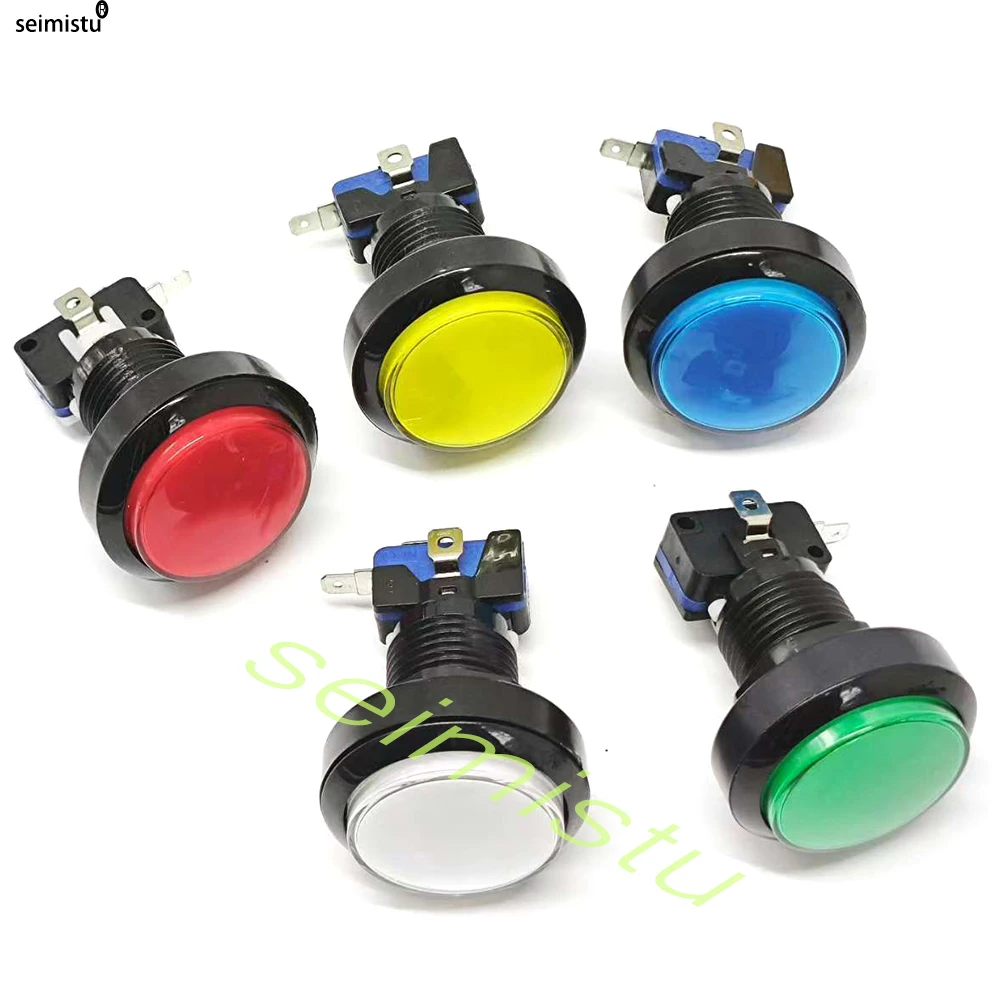 45 mm flache Teile, 5 V, 12 V, großes LED-Licht, beleuchtete Drucktasten, Mikroschalter für Arcade-Münzmaschinen-betriebene Spiele Image