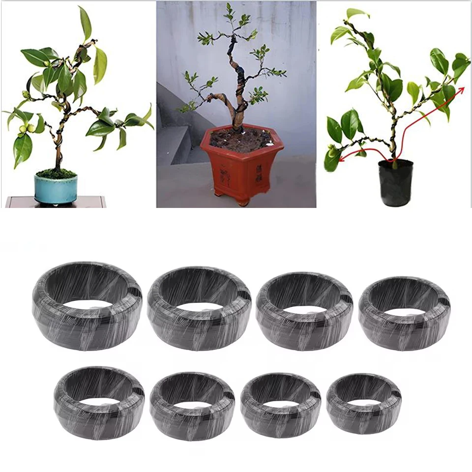 5/10 m Bonsai-Draht, Pflanzenunterstützung, eloxierter Aluminium-Bonsai-Trainingsdraht für die Pflanzenformung, Gartenzubehör, 1/1,5/2/2,5/3/3,5 mm Image