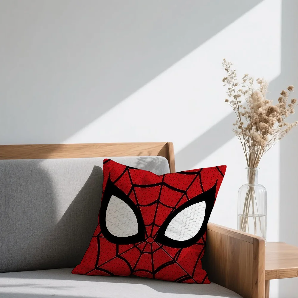 S-Spider Hero M-Man Kissenbezug, quadratischer Sofakissenbezug, lässiger, hautfreundlicher, bequemer Kissenbezug Image