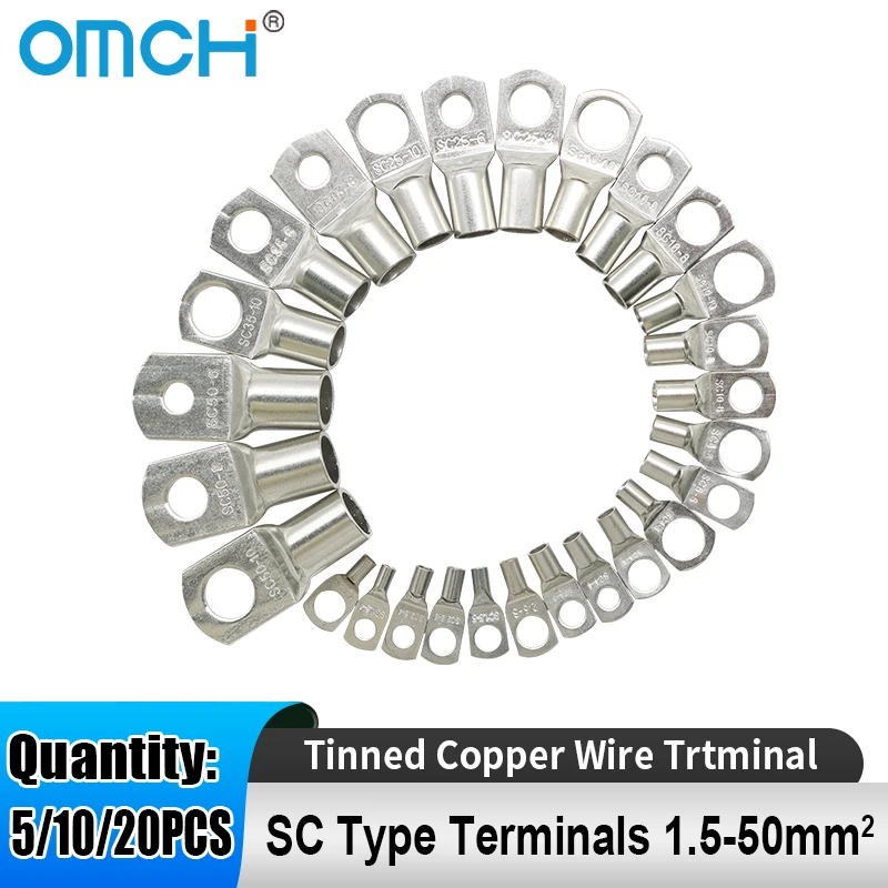 OMCH 5/10/20PCS SC Typ Terminals Draht Schweißen Kabel Stecker Anzug 1,5-50mm2 Kabel Crimp Draht Anschlüsse Image