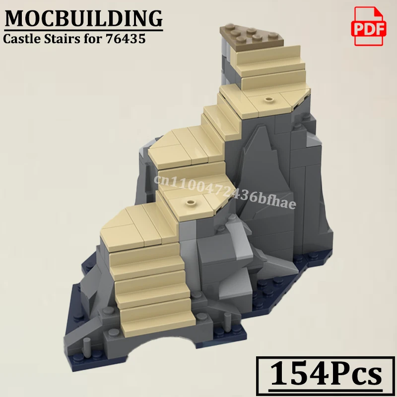 Schlosstreppe für MOC-76435 Zusatzmodell MOCBUILDING Mittelalterliche Gebäude Konstruktionsspielzeug Geschenk Image