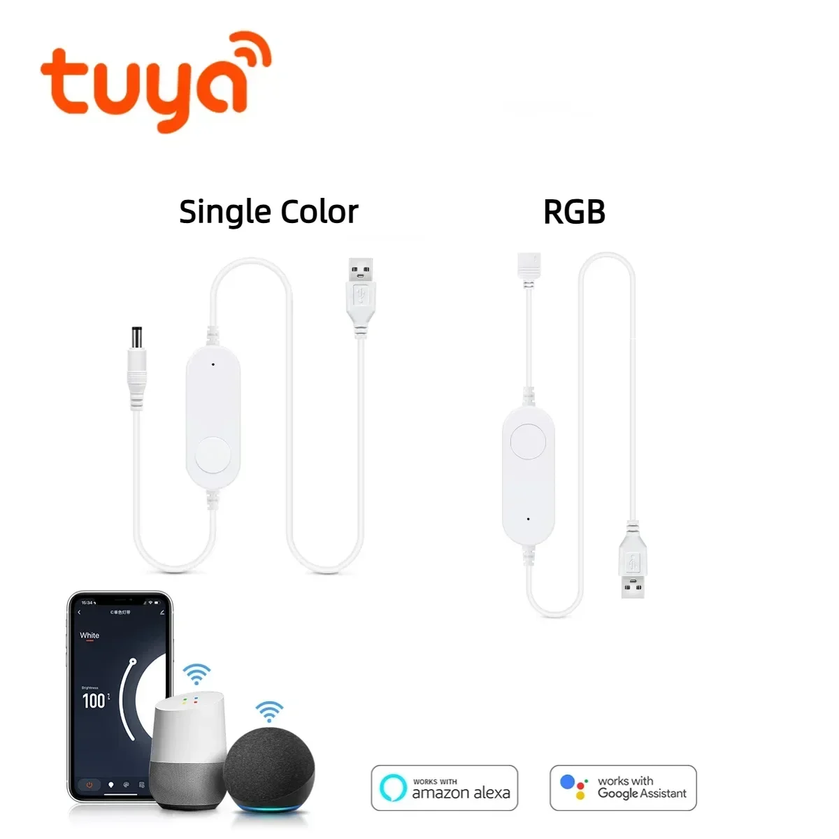 Smart TUYA WiFi LED Controller Schalter USB Stecker Unterstützung Alexa Google Home APP Sprachsteuerung Für 5V RGB/Einzel farbe LED Licht Image