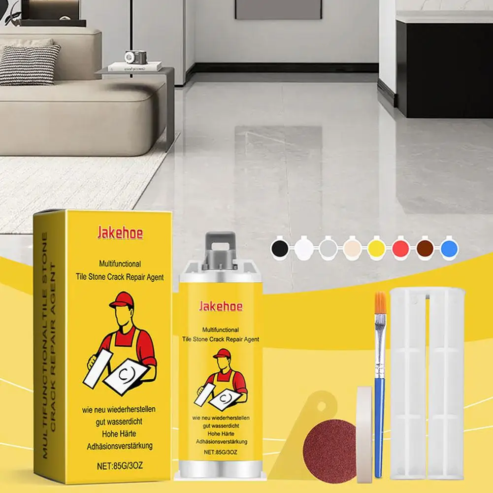 Multifunktionales Fliesen-Stein-Riss-Reparaturset, 85 g, Fliesen- und Glasurchips mit Rissen, Adhesio-Wannenpaste, Fixierung und Reparatur von Super Sink