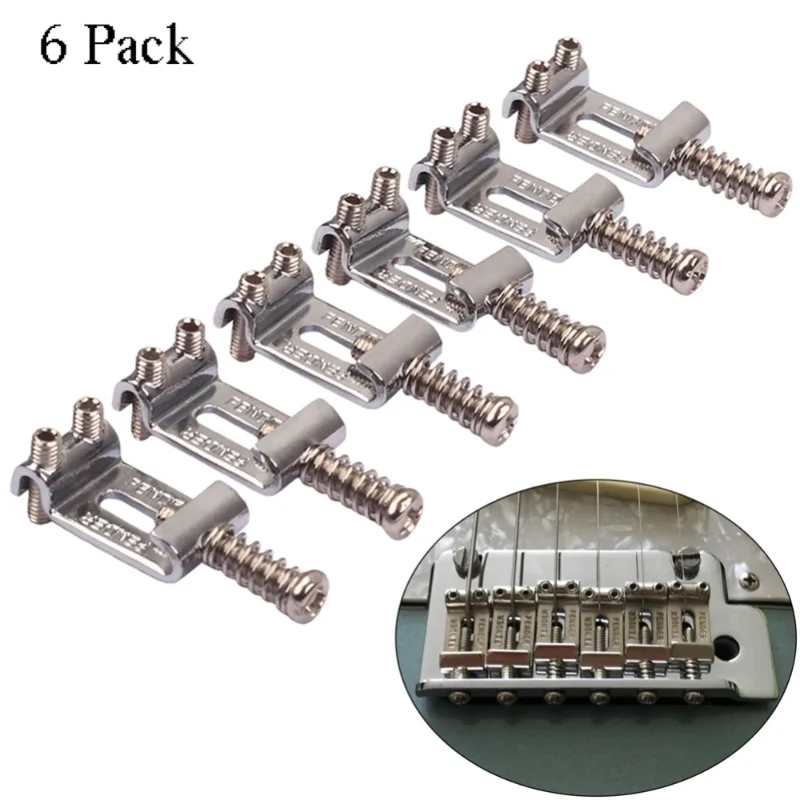 6 teile/satz Gitarre Brücke Sättel Roller Tremolo Brücke Sättel für Fender Strat Tele Telecaster Elektrische Gitarre Gitarre Körper Image
