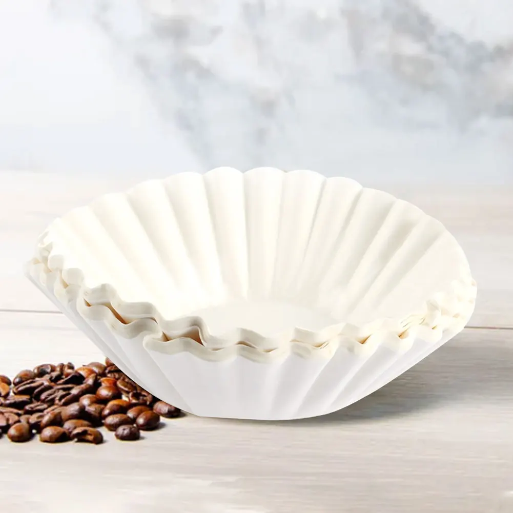 50/100 Stück Kaffeepapierfilter Ersatz Weißer Kaffeepapier Pod Einweg für 8-12 Tassen Kaffeemaschinen Image
