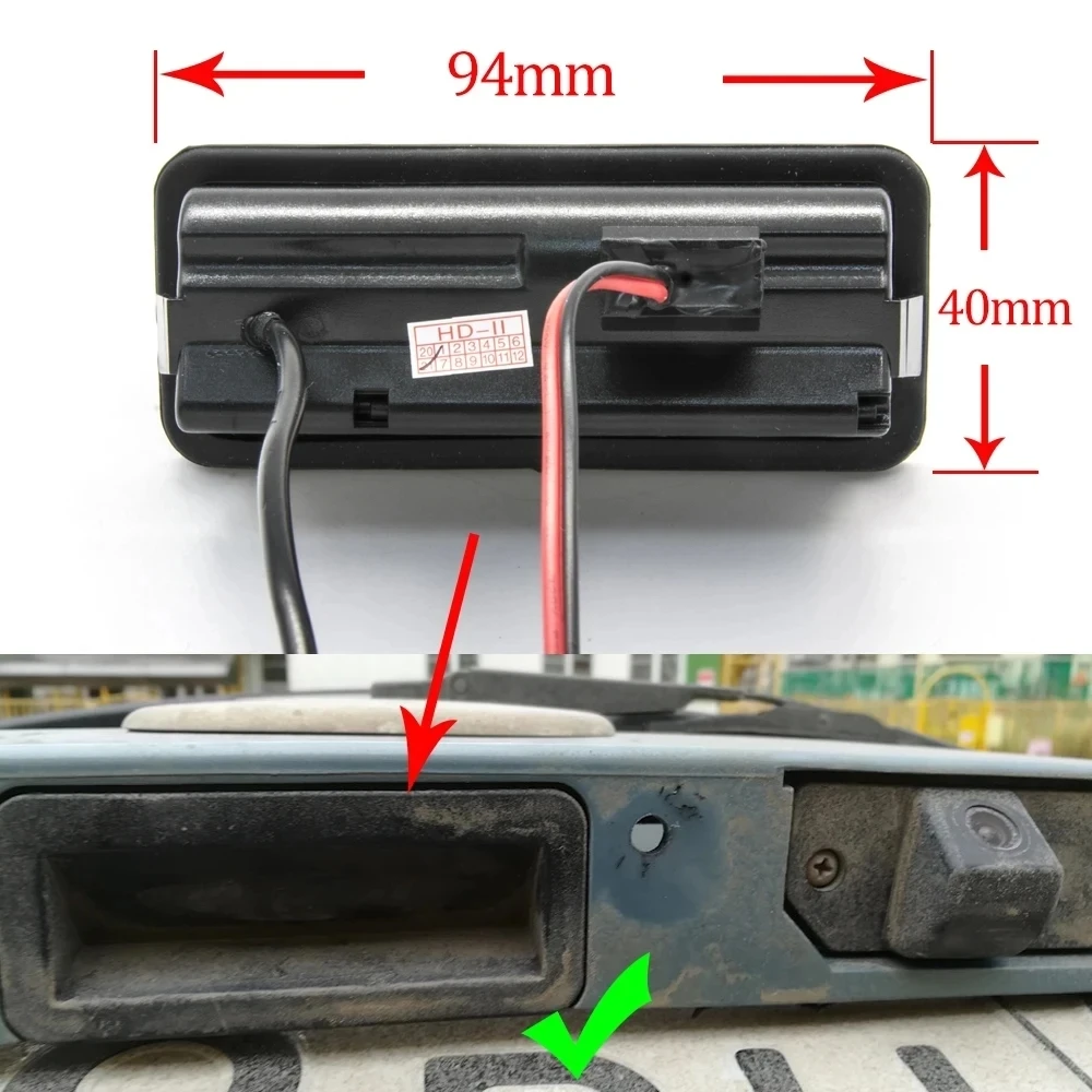 1920 * 1080P AHD-Fahrzeug 170 ° Goldene Rückfahrkamera mit Kofferraumgriff für Ford Focus 2 MK2 Mondeo MK4 S-Max C-Max Rückfahrkamera Image