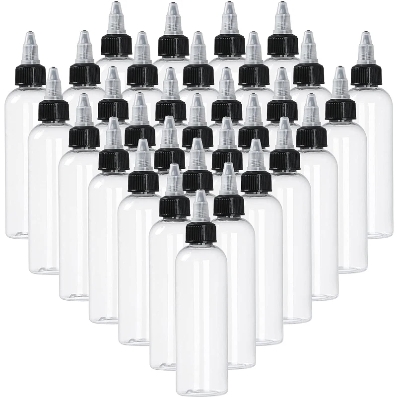 5PCS 30ml/60ml/100ml/120ml Kunststoff Nachfüllbare Flasche PET Öl Flüssigkeit tropfflaschen Twist Top Cap Tattoo Pigment Tinte Container Image