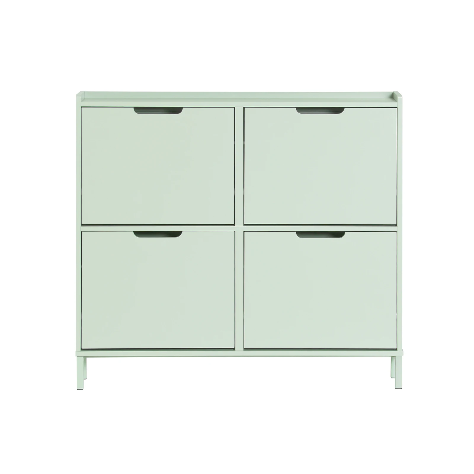 SoBuy FSR100 Schuhkipper mit 4 Klappen Schuhregal mit 8 Ablageflächen Schuhschrank schmal Schuhkommode Schuhablage