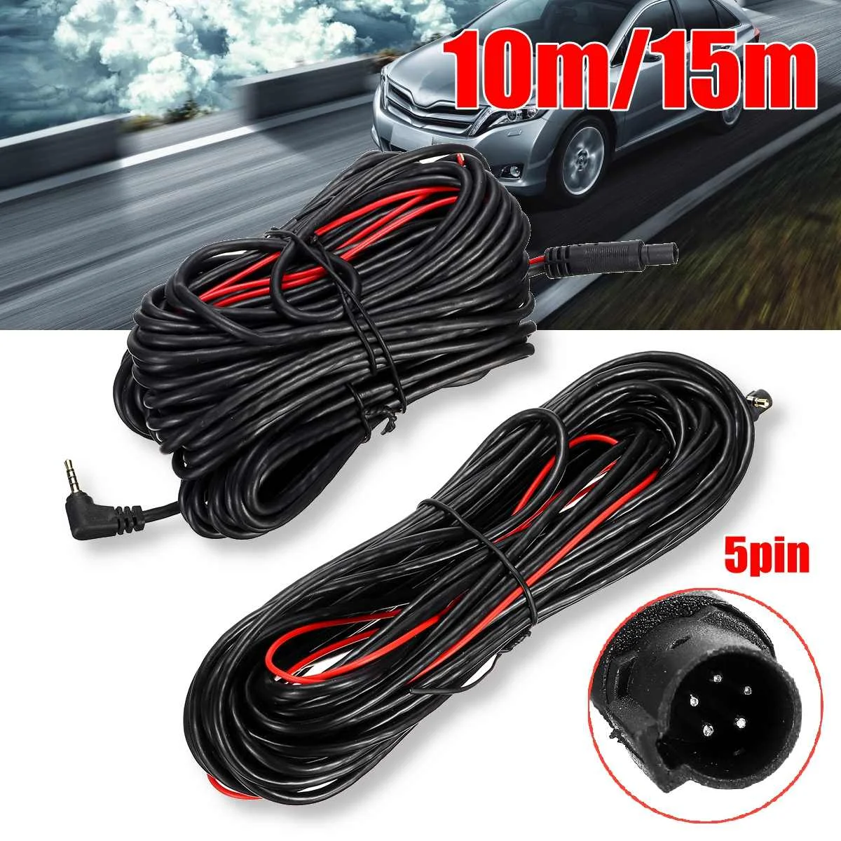 2,5mm 10M/15M aux Verlängerung kabel usb 5Pin Recorder auto Rückansicht Backup Kamera Auto Auto kamera Filter Reverse Verlängerung Kabel Image