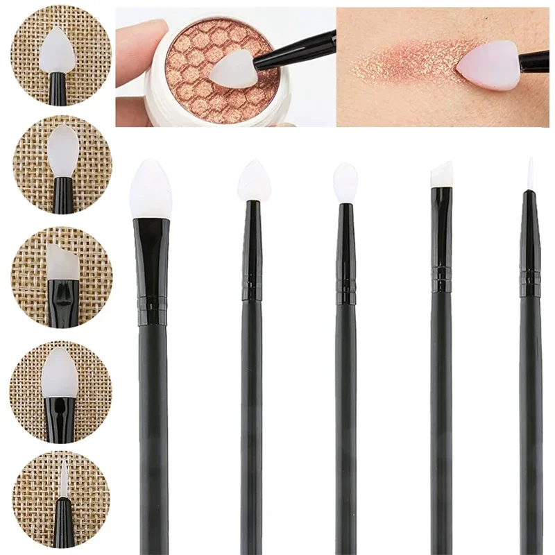 5Pcs Silikon Abgeschrägte Pinsel Eyeliner Pinsel Lidschatten Pinsel Make-Up Lip Augenbraue Eyeliner Applikator Lidschatten Make-Up Pinsel Werkzeug Image