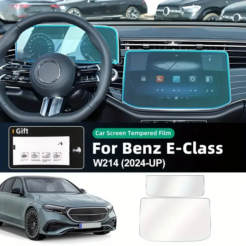 Für Mercedes-Benz E-Klasse 2024 2025 Auto GPS Navigator Dashboard Bildschirm Gehärtetes Glas Schutz Film HD Transparent zubehör Image