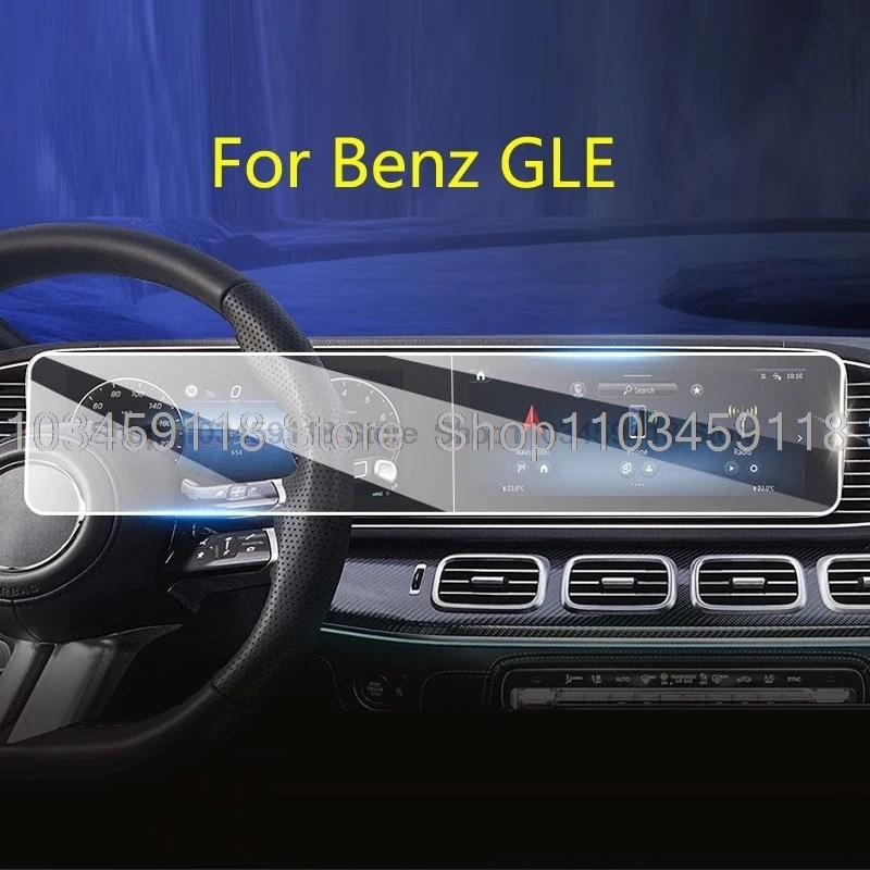Displayschutzfolie aus gehärtetem Glas für Mercedes Benz GLE 350 2020–2023, GLE 450 580 2024, Display-Navigation, kratzfeste Folie Image
