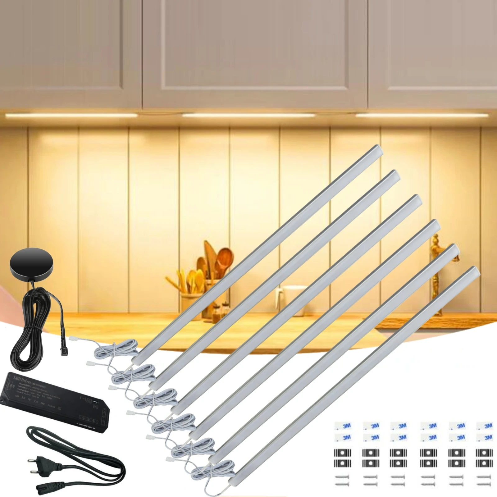 Durchdringbare LED-Schrank Licht leiste 12V Holz dimmbar Touch Hand Scan Küchen schrank Kleider schrank Nacht lampe 30cm 40cm 50cm Image