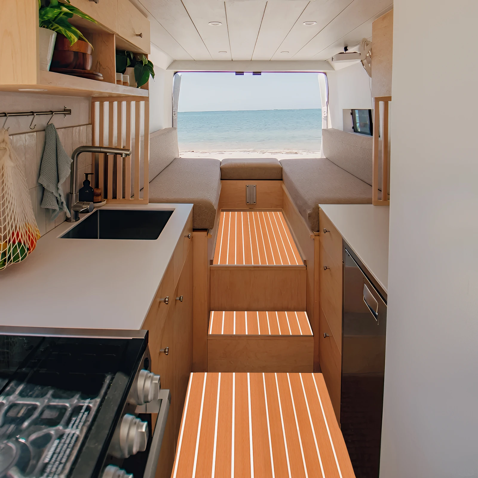 240 * 90 cm EVA-Bodenmatte, selbstklebender Teppich, Bootsbodenmatte, für Wohnmobil-Bodenbeläge, Yachten, Kajaks, Surfbretter, Schwimmbäder