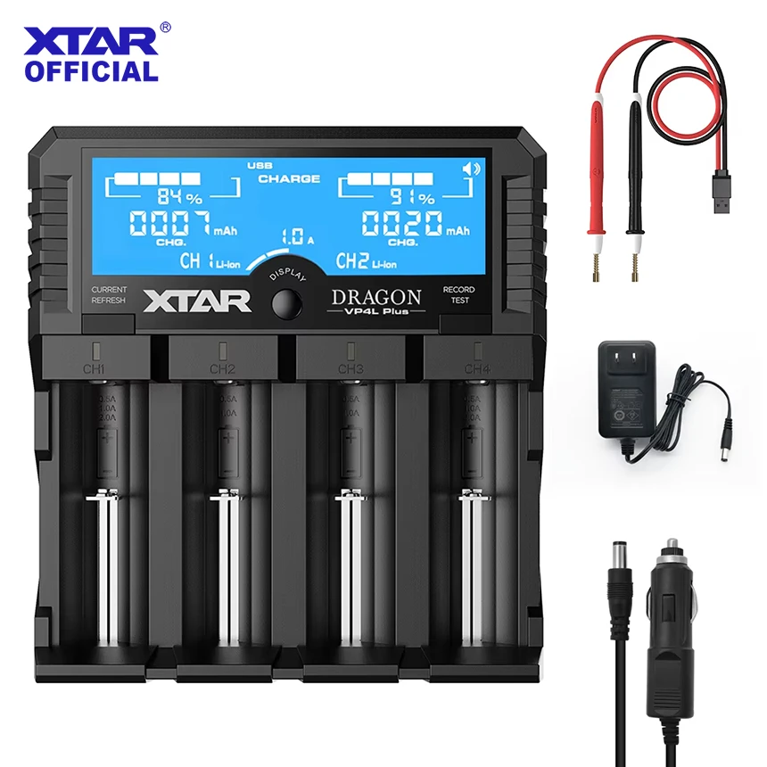 XTAR VP4L PLUS 18650 Lithium-Batterieladegerät Kapazitätsspannungstester AA/AAA Multimeter für wiederaufladbare Batterien Image