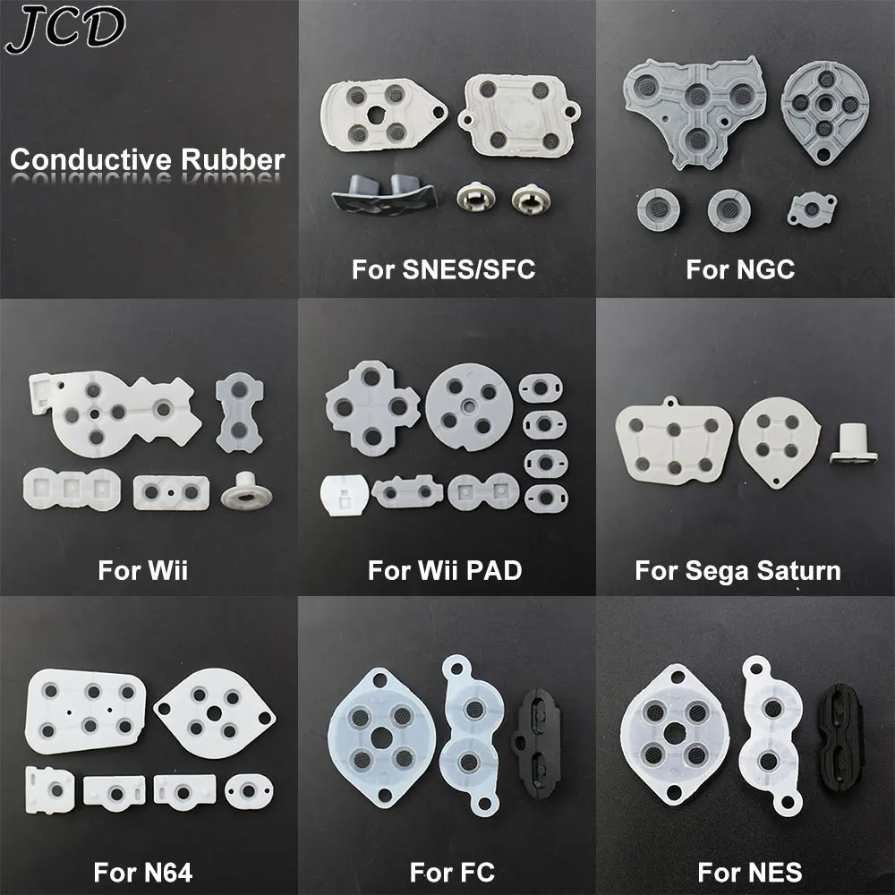 JCD 2set Gummi Leitfähigen Tasten Für NES/FC /SNES / SFC /Wii PAD /N64/ NGC /Sega Saturn Controller Silikon Pads Ersatz Image