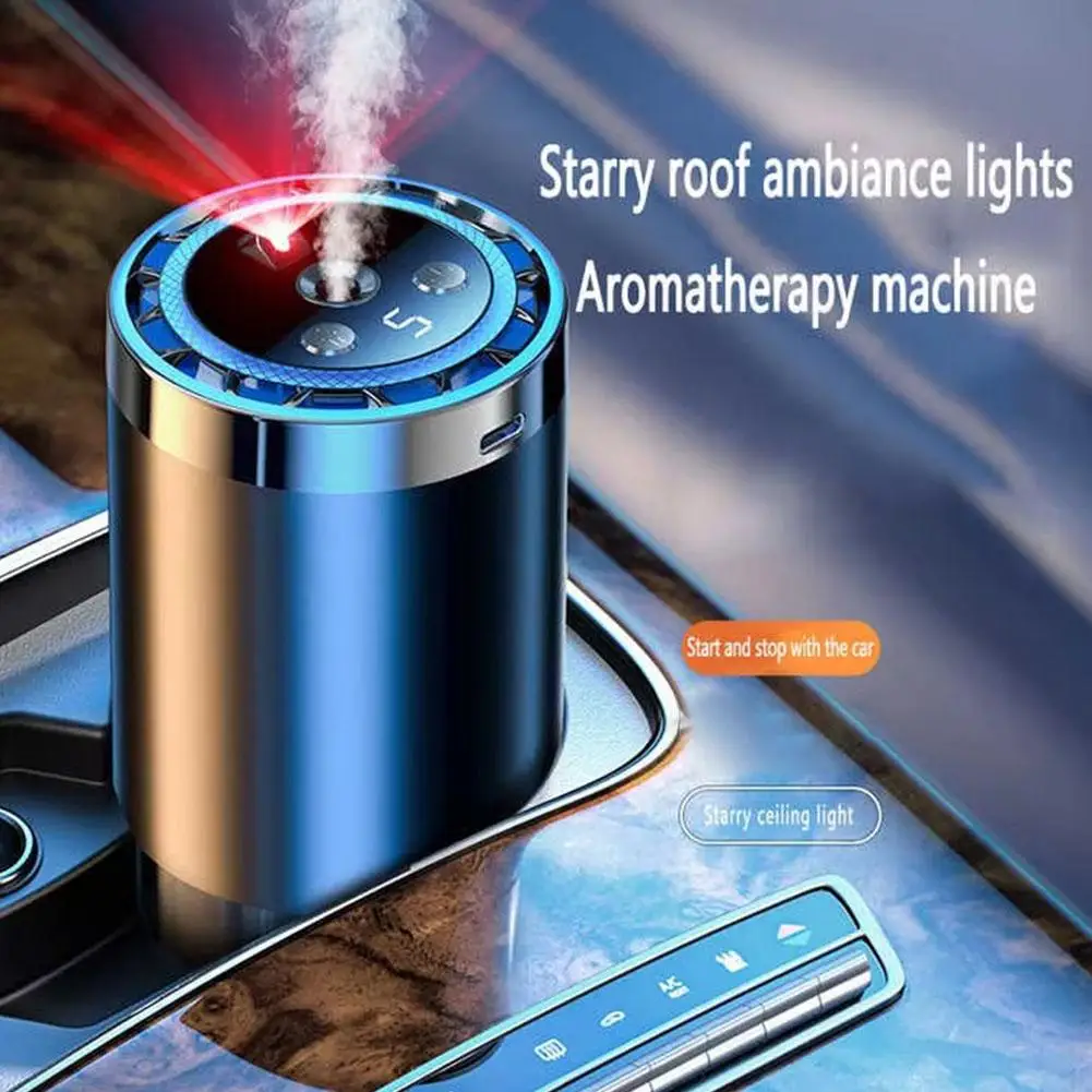 Auto montiert Parfüm Aromatherapie automatische Spray Geruchsentfernung Aluminiumlegierung bunte Atmosphäre Licht Stern Decke Image