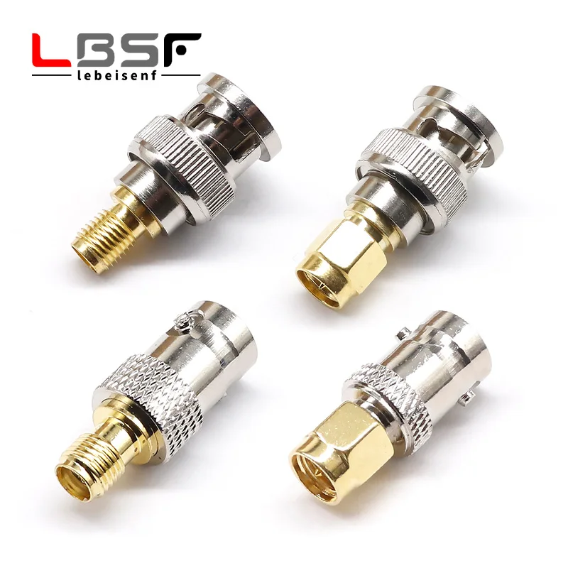 SMA-Stecker-Buchse auf BNC-Stecker-Buchse-Adapter für drahtlose LAN-Geräte, Koaxialkabel, WLAN, Schinken oder Handradios Image