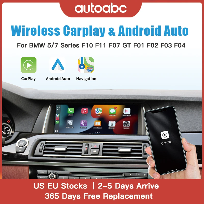 Wireless Apple CarPlay Android Auto Für BMW 5er F10 F11 2012-2017 CIC NBT Autoradio Multimedia Wiedergabe Airplay Navigation Image