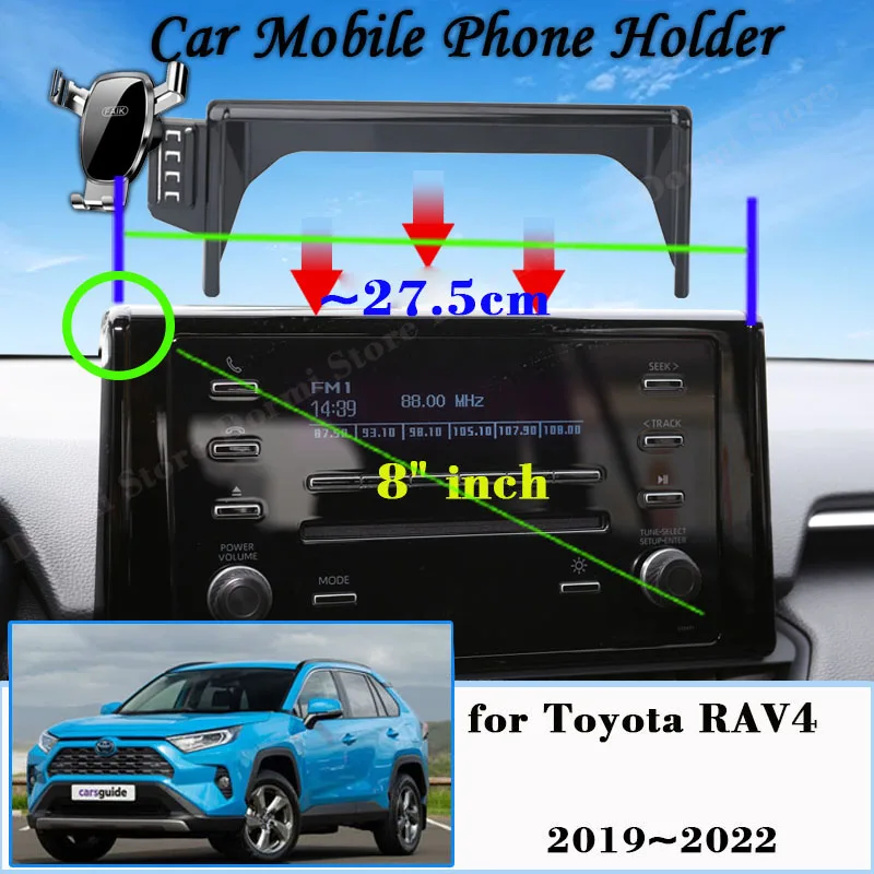Auto Telefon Halter Für Toyota RAV4 XA50 2019 ~ 2022 8 "Bildschirm Mobile Halterung GPS Schwerkraft 360 Grad Rotierenden stehen Auto Zubehör Image