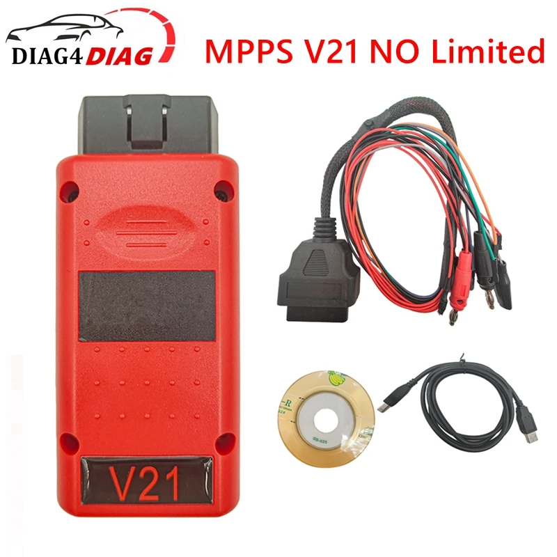 MPPS V21 entsperrt, unendlicher Reset, hochwertige Version, voller Chip mit Breakout-Tricore-Kabel, OBD2-ECU-Chip-Tuning-Scanner-Tool Image