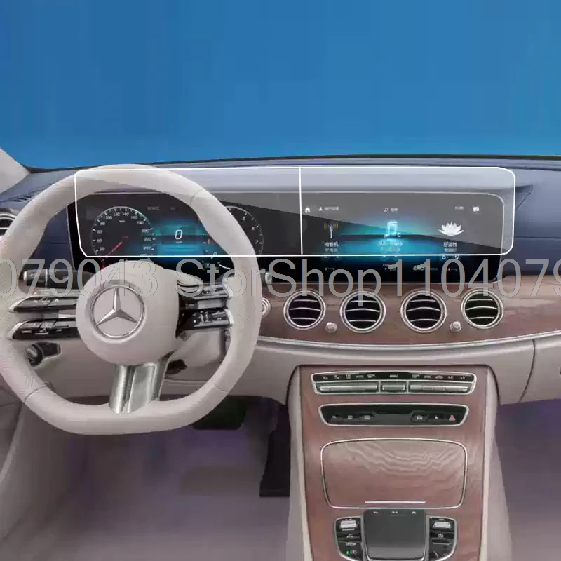 Displayschutzfolie aus gehärtetem Glas für Mercedes Benz E-Klasse W213 W222 2017 2018 2019 2020 2021, 12,3-Zoll-Auto-GPS-Navigation Image