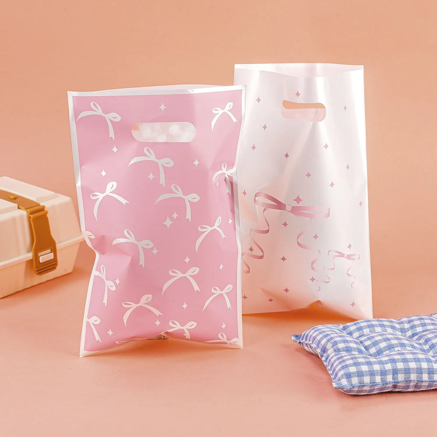 10/30/50Pcs Rosa Schleife Geschenk Tasche Süßigkeiten Taschen Geburtstag Party Goodie Geschenk Taschen Für Mädchen Braut engagement Baby Dusche Liefert Image