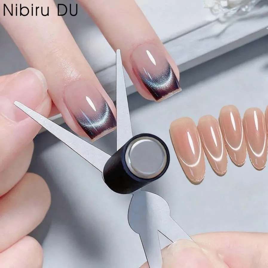 3D Doppelköpfige Nägel Cat Eye Magnet Magnetische Wirkung Starke Französische Form Nail art Gel Polnisch Maniküre Zubehör Werkzeuge Set