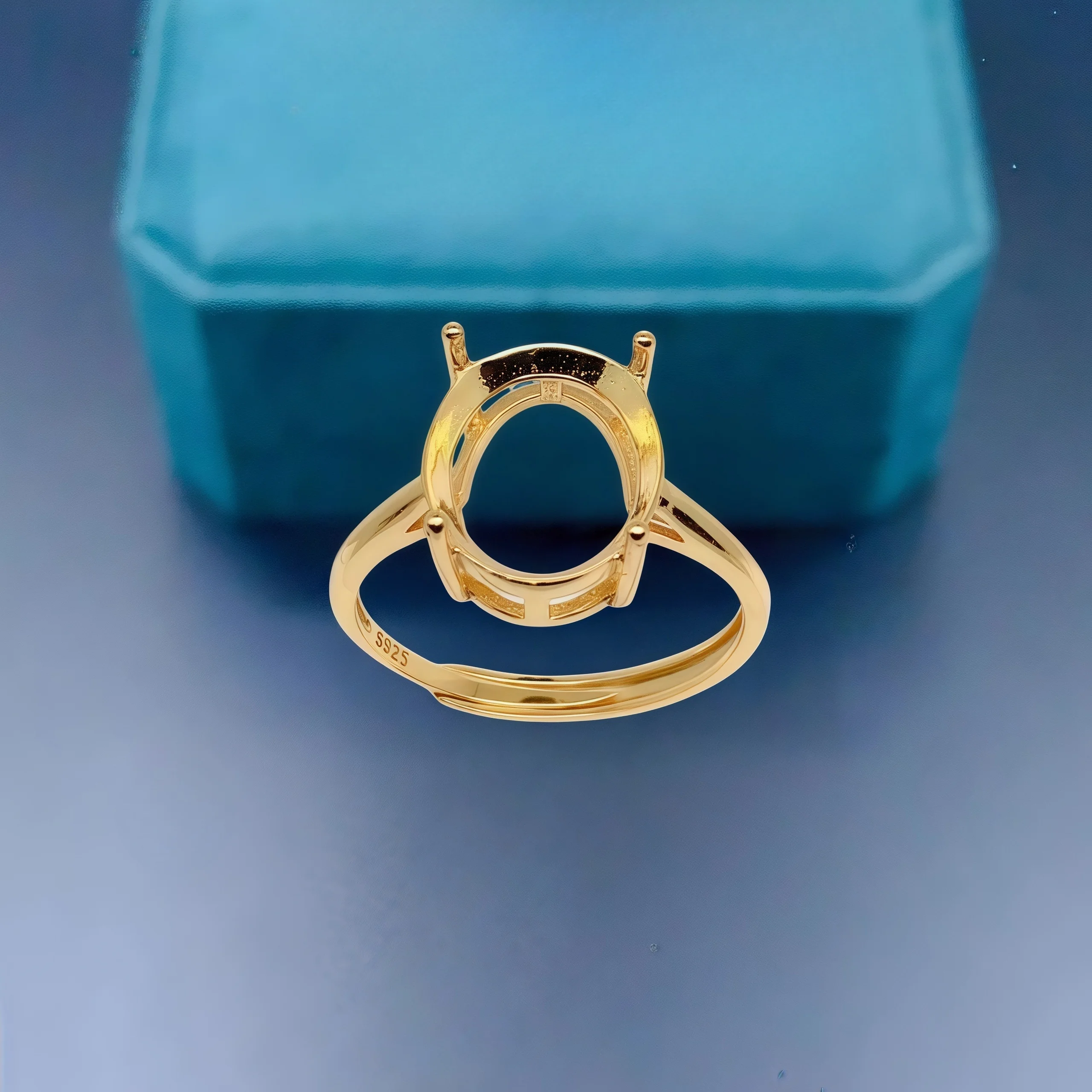 Y S925 Sterling Silber DIY leere Ringfassungen 3*5/4*6/5*7/6*8/7*9/8*10mm mehrere Größen ovaler Stein feines einfaches Design für Frau Image